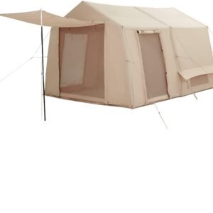 Outdoor Inflatable Camping Tent with Pump, 12m2 Glamping Tents, Easy Setup 4 Season Windproof House for Fishing, Camping & Hiking