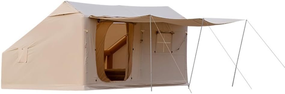 Camping Cabin Inflatable Camping Tent Outdoor Blow Up Tent Suitable for 5-8 People Integrated Air Column Water Repellent Cotton with Vest