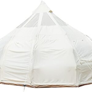Outdoor Canvas Bell Tent 5M Canvas/900D Oxford Cloth Tent 4 Season Luxury Large Canvas Glamping Tent Yurt for Camping Hiking Party