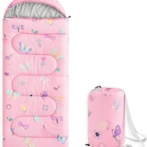 Kids Sleeping Bag for Girls Toddlers, Camping in Warm Cold Weather, Backpacking Lightweight Compact Outdoor Liner for 3 Seasons Summer Spring Fall