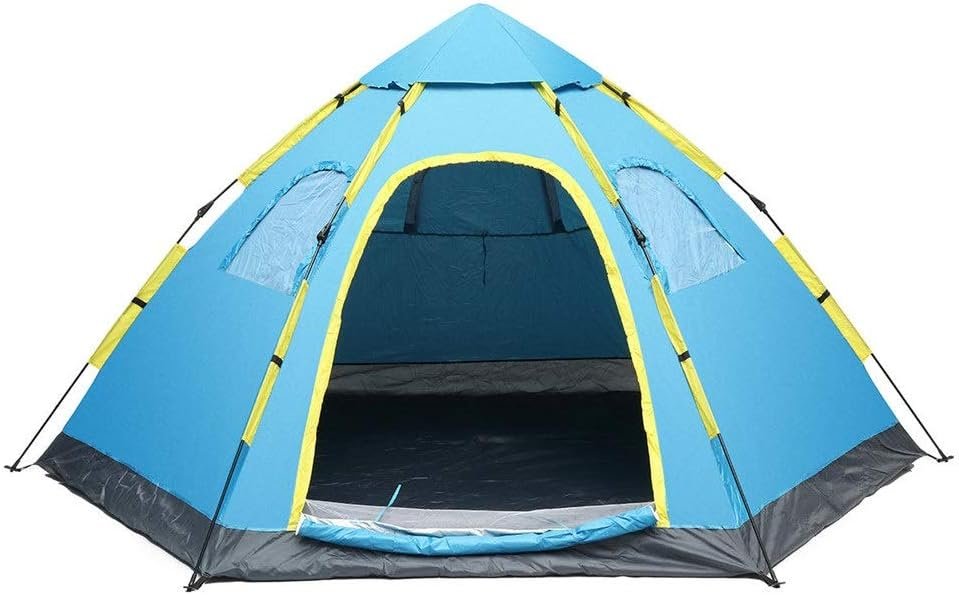 Dome Light Camping Tent UV-Protective Tent 5-8 People Family Outdoor Instant Camping Tent Automatic Pop Up Tent Beach Sunshade Canopy Portable Tent (Blue 120 x 94.5 x 57inch)