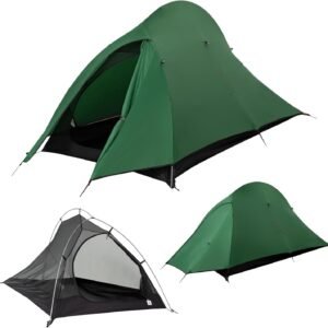 1-2 Person Lightweight Backpacking Tent - Waterproof Tent for 3 Season, Ultralight Camping Tent for Outdoor, Easy Setup for Sports, Hiking, Travel by