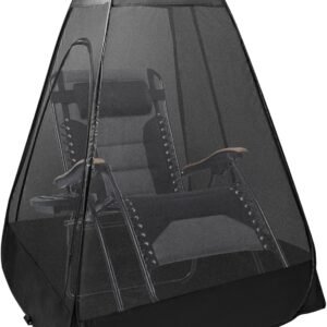 1-Person Camping Chair Pop up Tent, 47"x47"x59" See Through Single Mesh Tent Bugs Barrier Mosquito Net 2 Zipper Doors Outdoor Sports Pod Shelter with Bag for Fishing, Not Included Chair